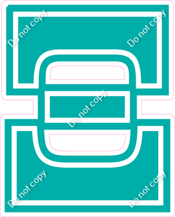 18" Greek Individual Flat Teal - Alphabet Pieces Xi