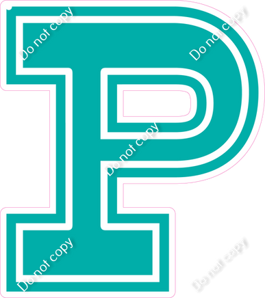 18" Greek Individual Flat Teal - Alphabet Pieces Rho
