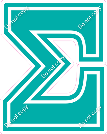 18" Greek Individual Flat Teal - Alphabet Pieces Sigma