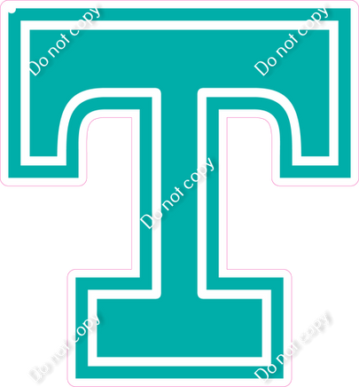 18" Greek Individual Flat Teal - Alphabet Pieces Tau