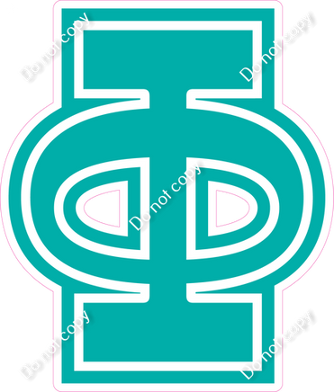 18" Greek Individual Flat Teal - Alphabet Pieces Phi