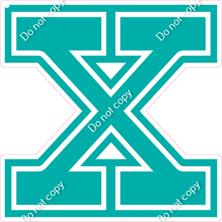 18" Greek Individual Flat Teal - Alphabet Pieces Chi