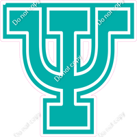 18" Greek Individual Flat Teal - Alphabet Pieces Psi
