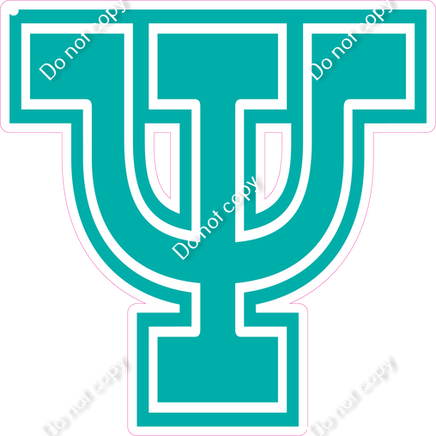 18" Greek Individual Flat Teal - Alphabet Pieces Psi
