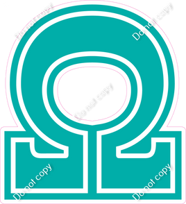 18" Greek Individual Flat Teal - Alphabet Pieces Omega