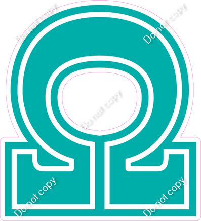18" Greek Individual Flat Teal - Alphabet Pieces Omega