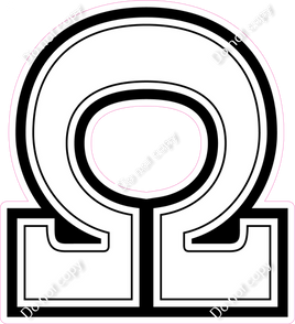 18" Greek Individual Flat White - Alphabet Pieces Omega