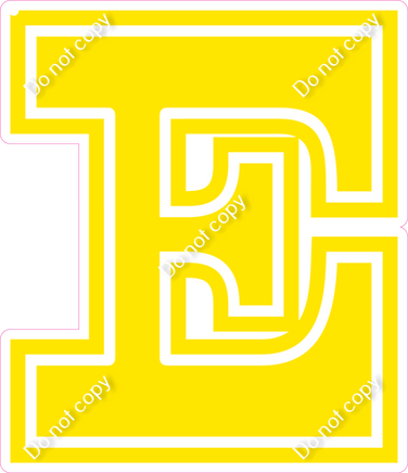 18" Greek Individual Flat Yellow - Alphabet Pieces Epsilon