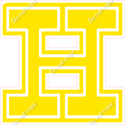 18" Greek Individual Flat Yellow - Alphabet Pieces Eta