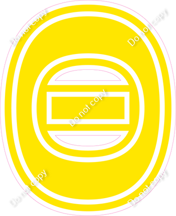 18" Greek Individual Flat Yellow - Alphabet Pieces Theta
