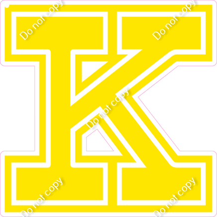 18" Greek Individual Flat Yellow - Alphabet Pieces Kappa