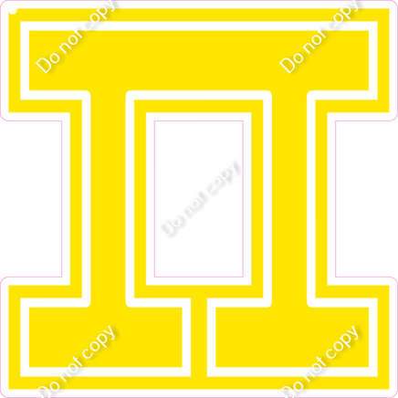 18" Greek Individual Flat Yellow - Alphabet Pieces Pi