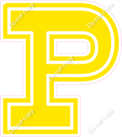 18" Greek Individual Flat Yellow - Alphabet Pieces Rho