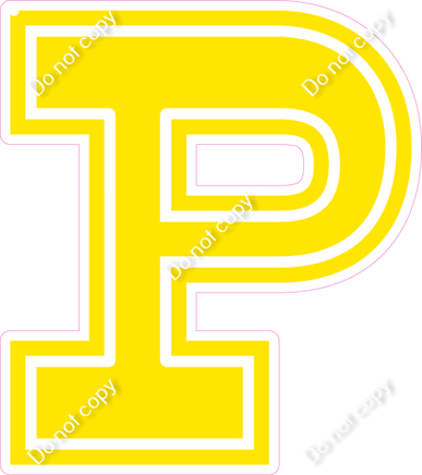 18" Greek Individual Flat Yellow - Alphabet Pieces Rho
