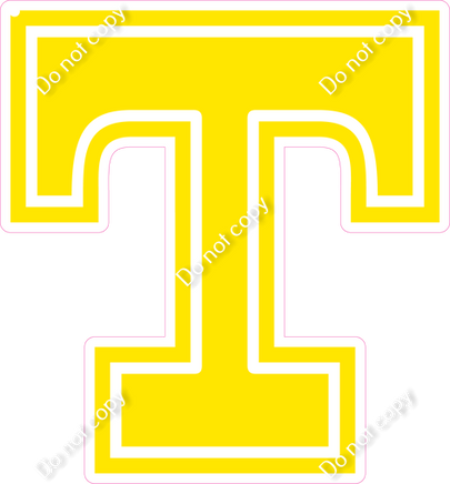 18" Greek Individual Flat Yellow - Alphabet Pieces Tau