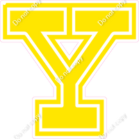 18" Greek Individual Flat Yellow - Alphabet Pieces Upsilon