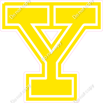 18" Greek Individual Flat Yellow - Alphabet Pieces Upsilon