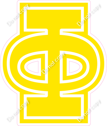 18" Greek Individual Flat Yellow - Alphabet Pieces Phi