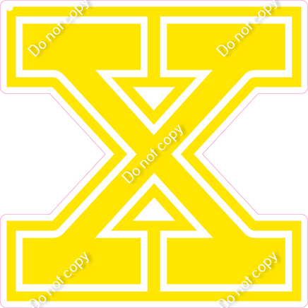 18" Greek Individual Flat Yellow - Alphabet Pieces Chi