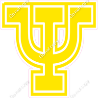 18" Greek Individual Flat Yellow - Alphabet Pieces Psi