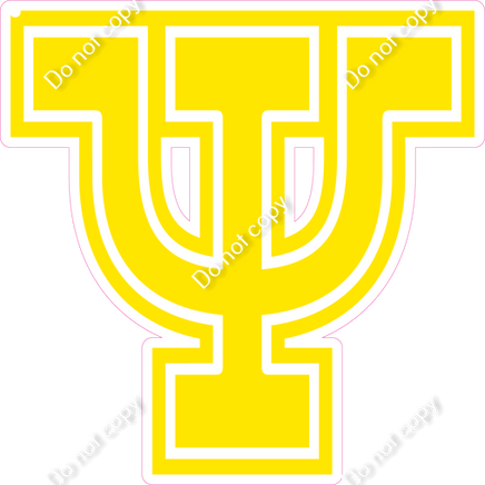 18" Greek Individual Flat Yellow - Alphabet Pieces Psi
