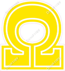 18" Greek Individual Flat Yellow - Alphabet Pieces Omega