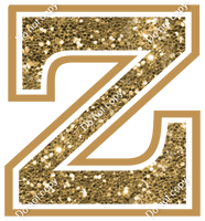 18" Greek Individual Gold Sparkle - Alphabet Pieces Zeta
