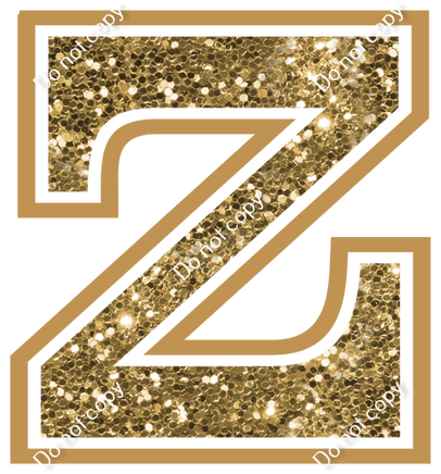 18" Greek Individual Gold Sparkle - Alphabet Pieces Zeta