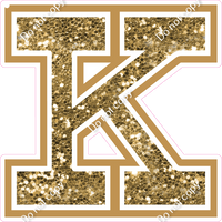 18" Greek Individual Gold Sparkle - Alphabet Pieces Kappa