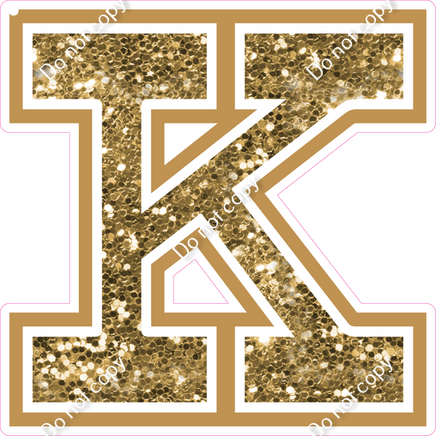 18" Greek Individual Gold Sparkle - Alphabet Pieces Kappa
