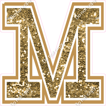 18" Greek Individual Gold Sparkle - Alphabet Pieces Mu