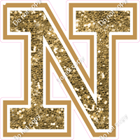 18" Greek Individual Gold Sparkle - Alphabet Pieces Nu
