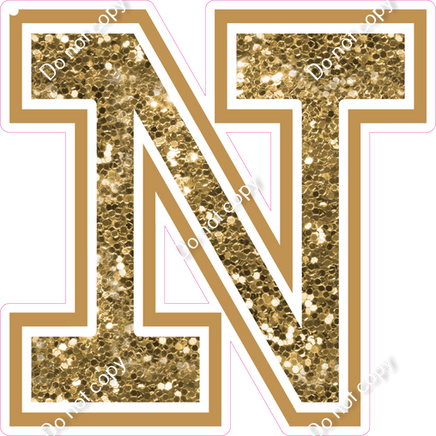 18" Greek Individual Gold Sparkle - Alphabet Pieces Nu