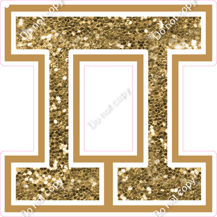18" Greek Individual Gold Sparkle - Alphabet Pieces Pi