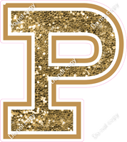 18" Greek Individual Gold Sparkle - Alphabet Pieces Rho