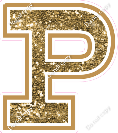 18" Greek Individual Gold Sparkle - Alphabet Pieces Rho