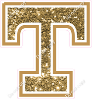 18" Greek Individual Gold Sparkle - Alphabet Pieces Tau