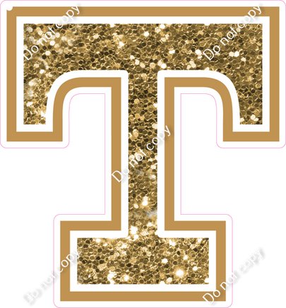 18" Greek Individual Gold Sparkle - Alphabet Pieces Tau