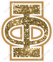 18" Greek Individual Gold Sparkle - Alphabet Pieces Phi