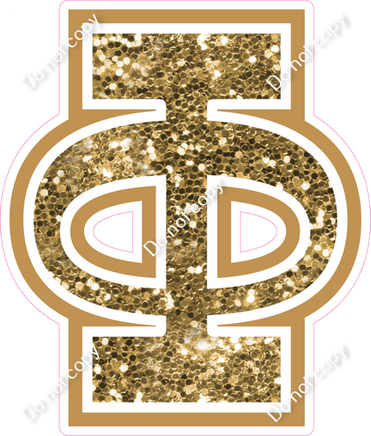 18" Greek Individual Gold Sparkle - Alphabet Pieces Phi