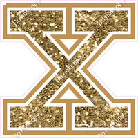 18" Greek Individual Gold Sparkle - Alphabet Pieces Chi