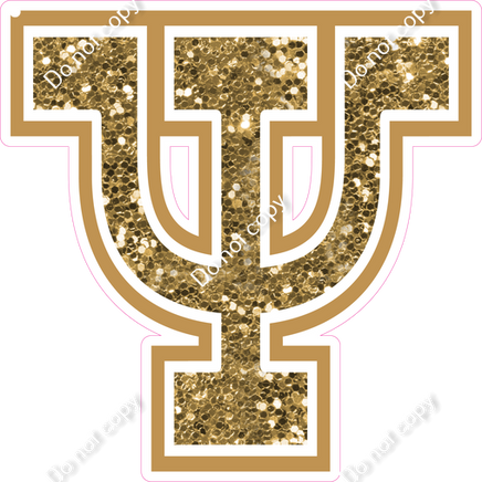 18" Greek Individual Gold Sparkle - Alphabet Pieces Psi