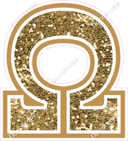 18" Greek Individual Gold Sparkle - Alphabet Pieces Omega