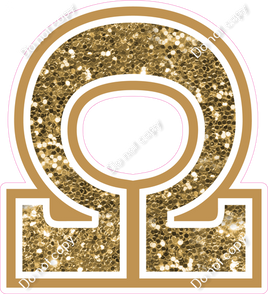 18" Greek Individual Gold Sparkle - Alphabet Pieces Omega