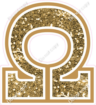 18" Greek Individual Gold Sparkle - Alphabet Pieces Omega