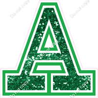 18" Greek Individual Green Sparkle - Alphabet Pieces Alpha