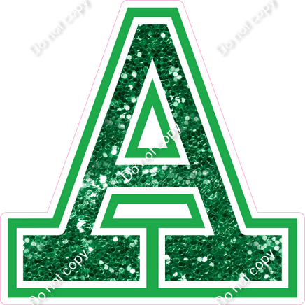 18" Greek Individual Green Sparkle - Alphabet Pieces Alpha