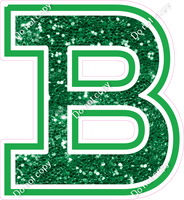 18" Greek Individual Green Sparkle - Alphabet Pieces Beta