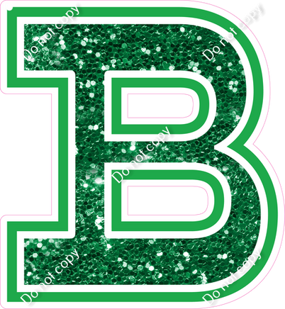 18" Greek Individual Green Sparkle - Alphabet Pieces Beta