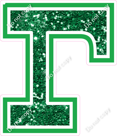 18" Greek Individual Green Sparkle - Alphabet Pieces Gamma
